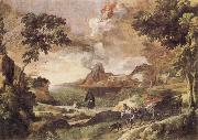Gaspard Dughet Landscape with St Augustine and the Mystery of the Trinity painting